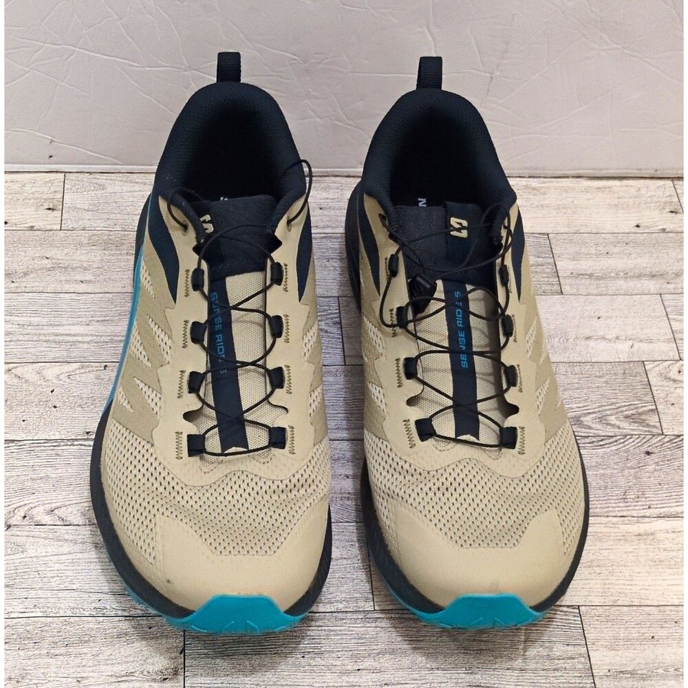 Salomon Sense Ride 5 Men’s Low Top Lace-Up Athletic Sneakers Beige/Black Blue